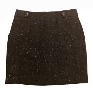Outback Red Black Speckled Tweed Mini Skirt Sz 0 Wool Blend 17”